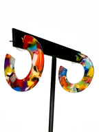 Rainbow Tortoise Hoop Earrings by Bespattered Facade