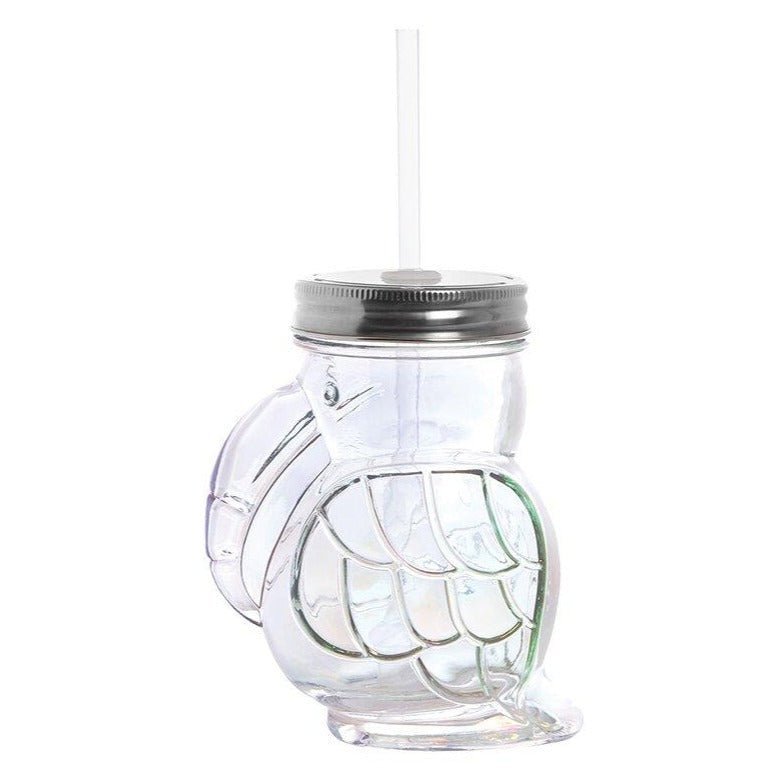 Rainbow Toucan Shaped Sipper | Iridescent Glass | Cocktail or Wine Glass with Straw for Indoors or Outdoors Drinkware La Vie Bien Rainbow Toucan Shaped Sipper | Iridescent Glass | Cocktail or Wine Glass with Straw for Indoors or Outdoors