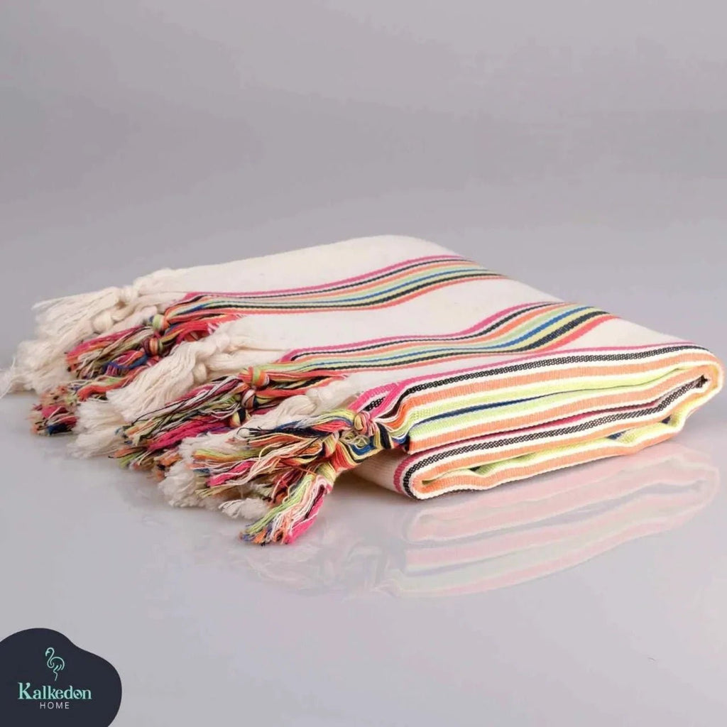 Rainbow Turkish Blanket - 100% Premium Turkish Cotton by Kalkedon Towels