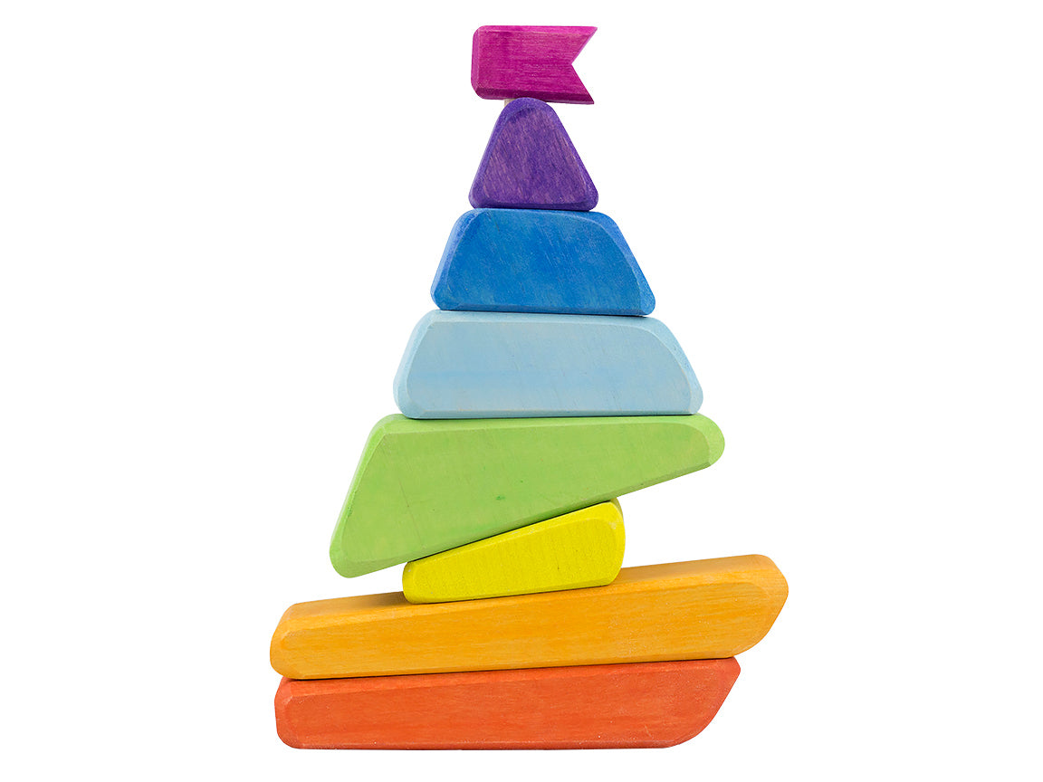 Rainbow Sailboat Stacker toy