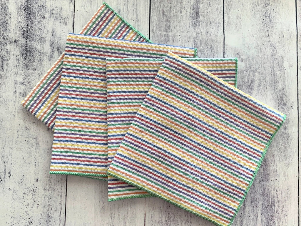 Rainbow Seersucker Cloth Napkins, set of four by Dot and Army
