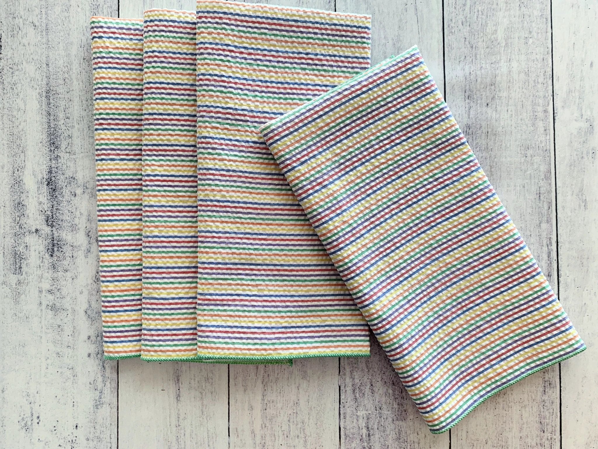 Rainbow Seersucker Cloth Napkins, set of four by Dot and Army