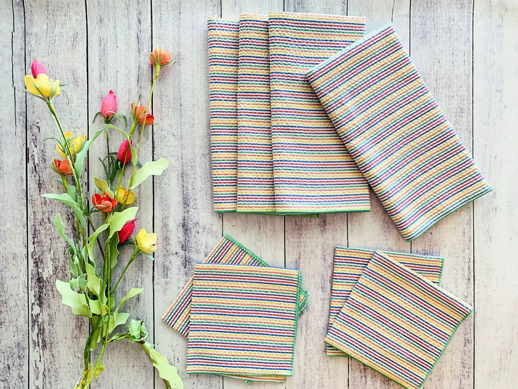Rainbow Seersucker Cloth Napkins, set of four by Dot and Army