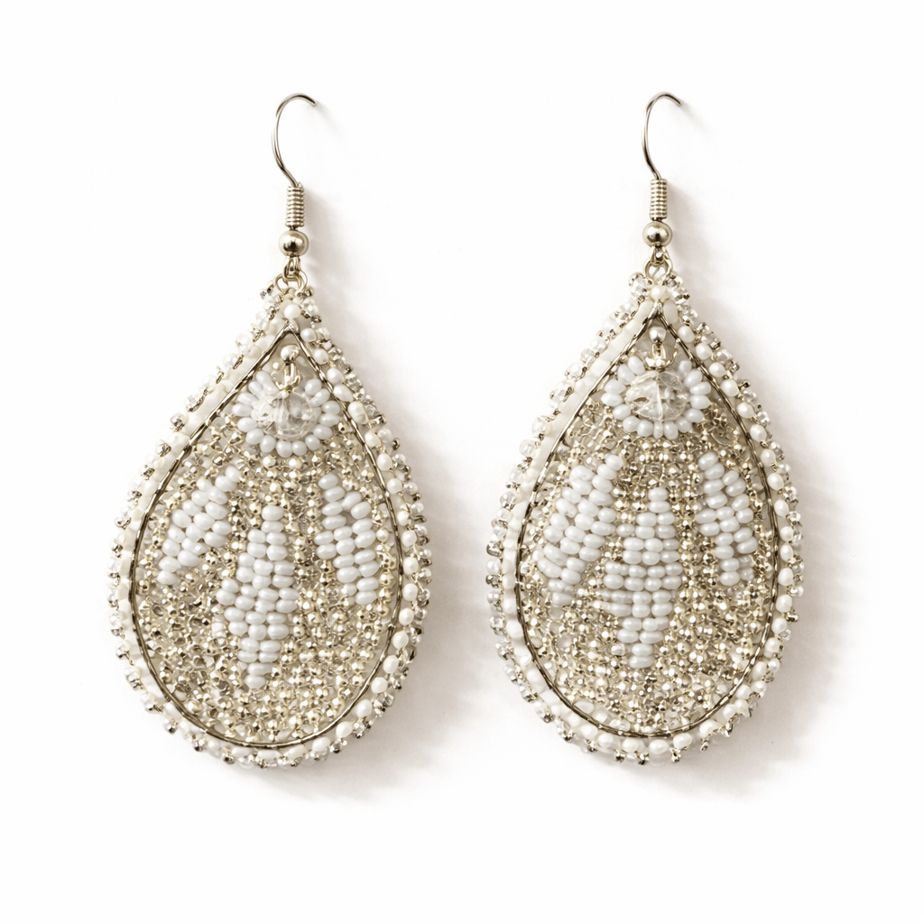 Raindrop Seed Bead Earrings - Guatemala Jewelry La Vie Bien Raindrop Seed Bead Earrings - Guatemala