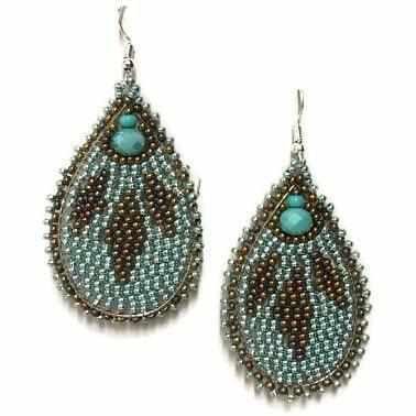Raindrop Seed Bead Earrings - Guatemala Jewelry La Vie Bien Raindrop Seed Bead Earrings - Guatemala