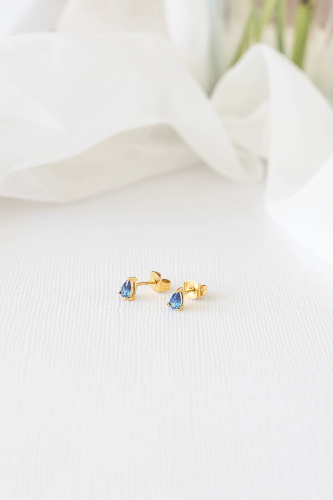 Raindrop Stud in Blue by Rose & Clay