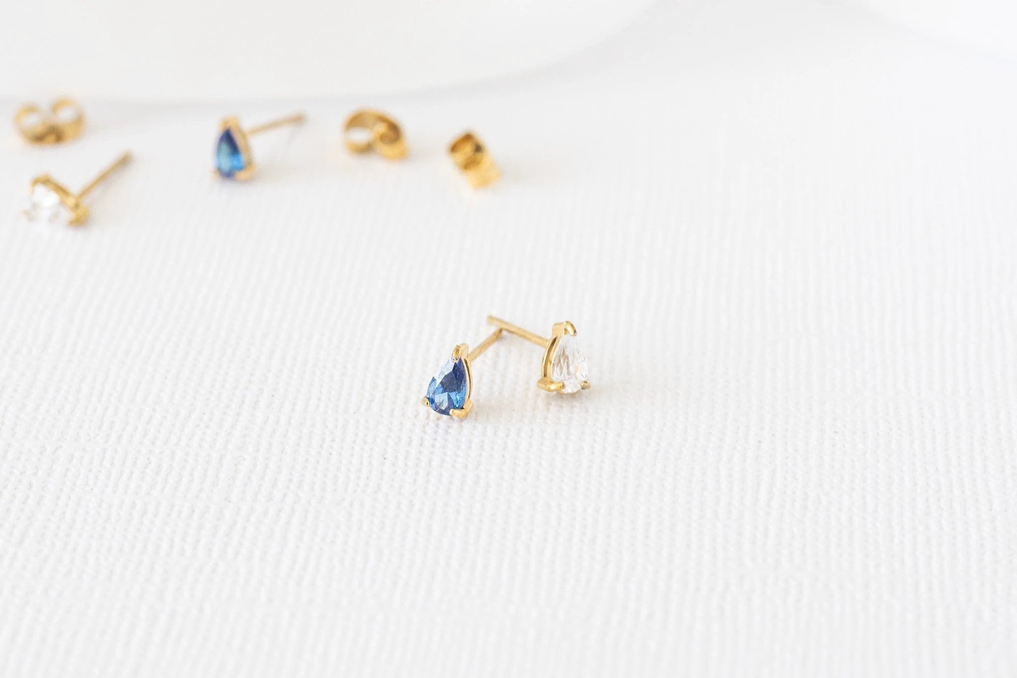 Raindrop Stud in Blue by Rose & Clay