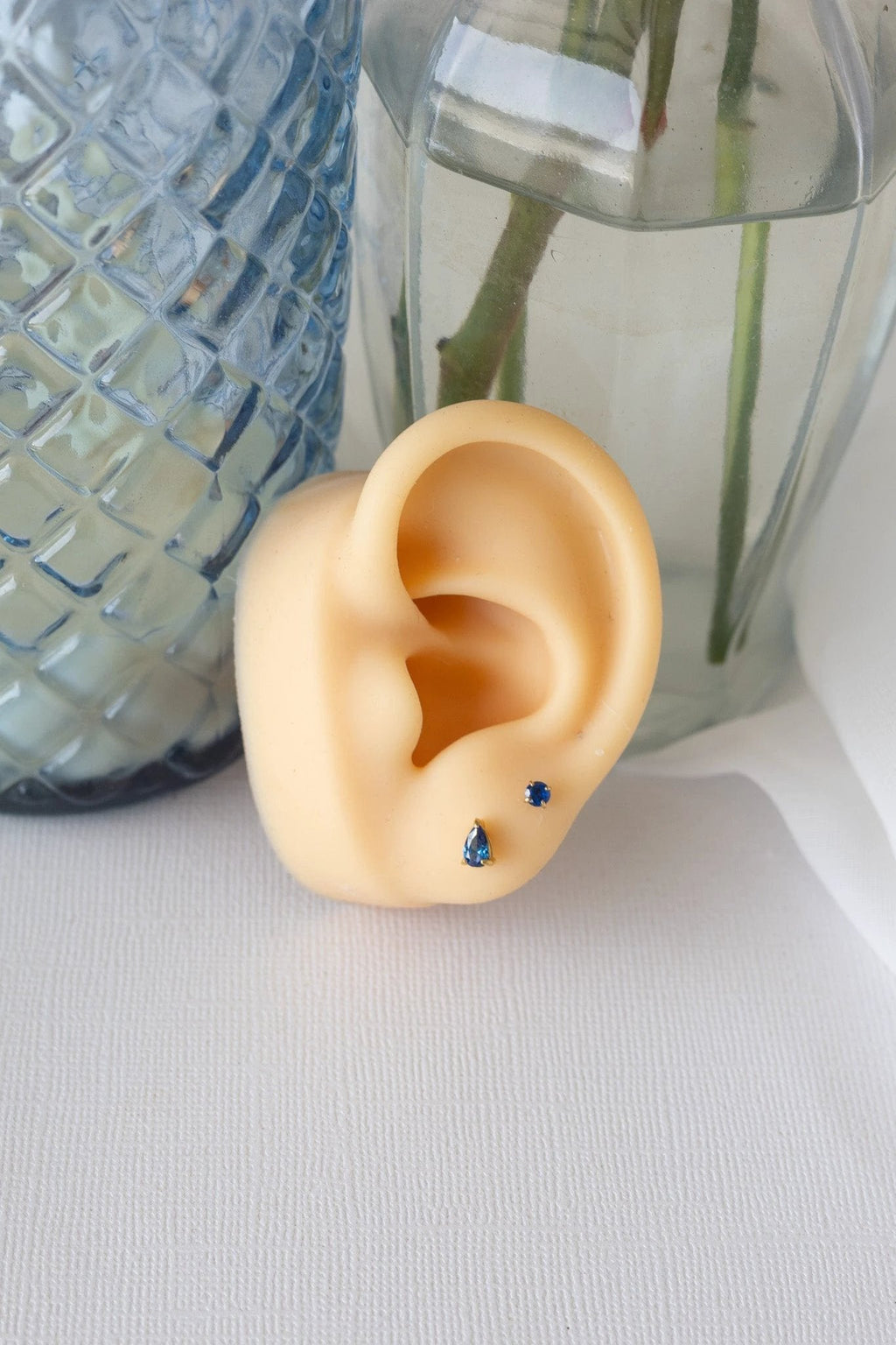 Raindrop Stud in Blue by Rose & Clay