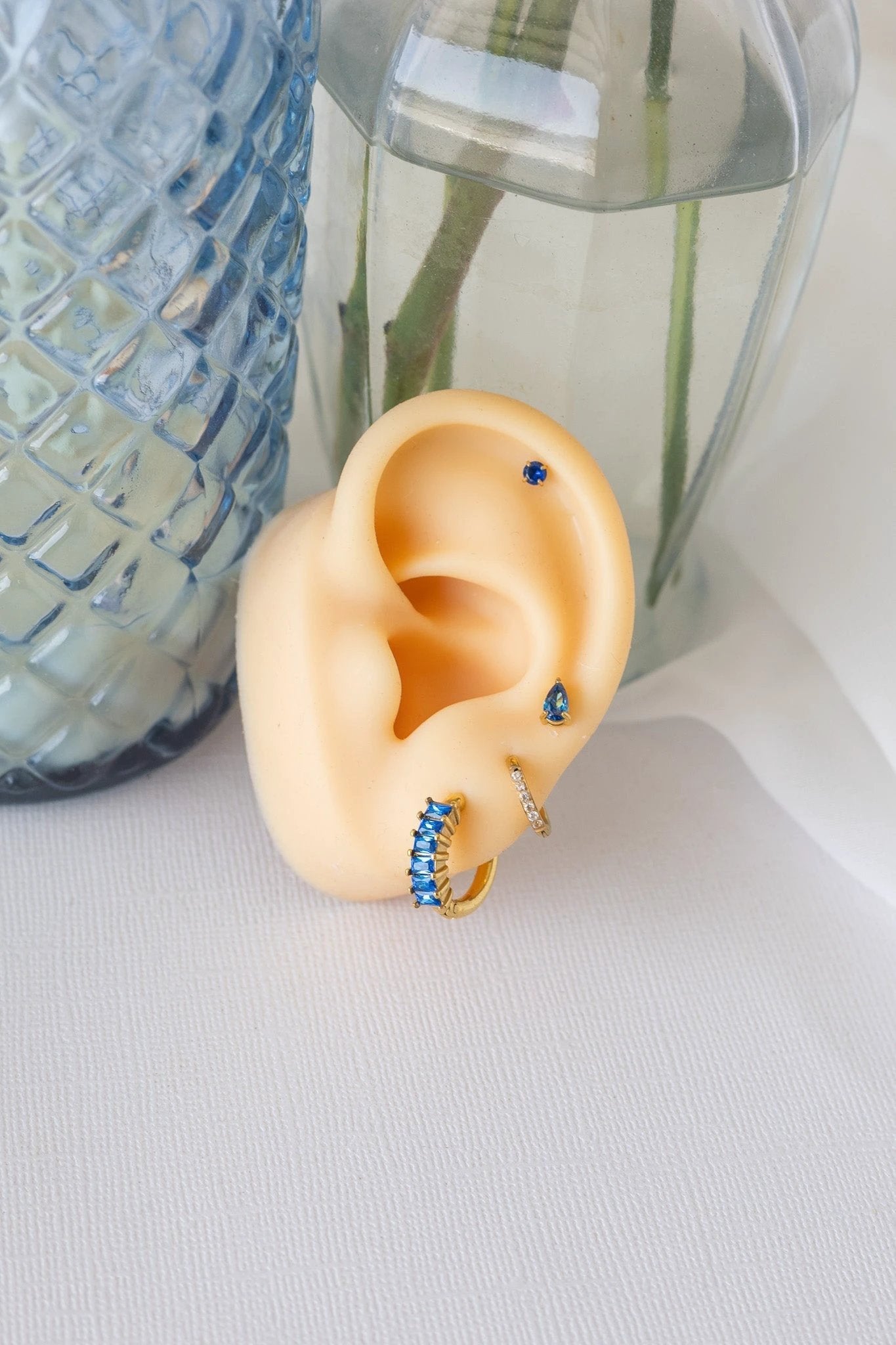 Raindrop Stud in Blue by Rose & Clay