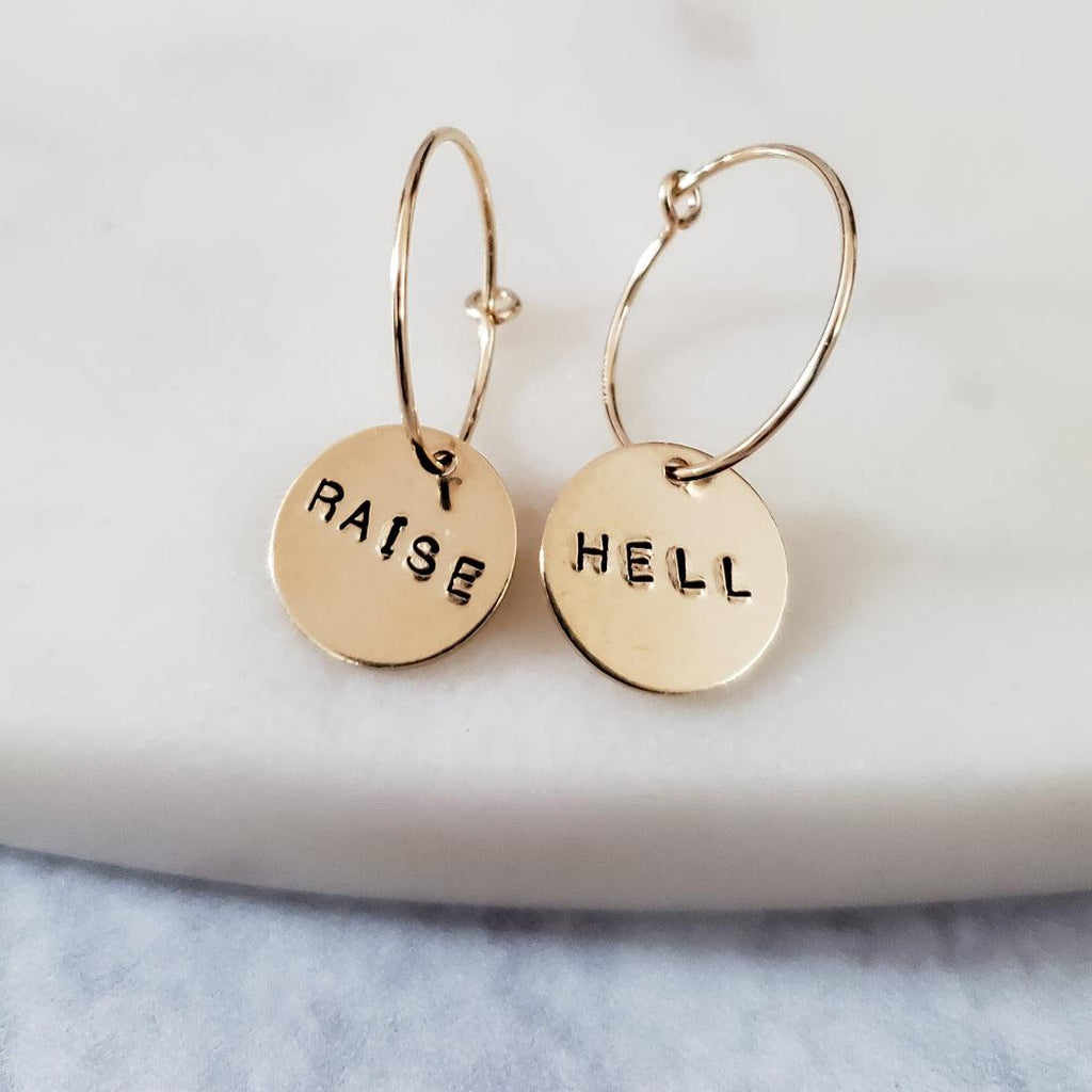 RAISE HELL Hoop Earrings Earrings La Vie Bien RAISE HELL Hoop Earrings