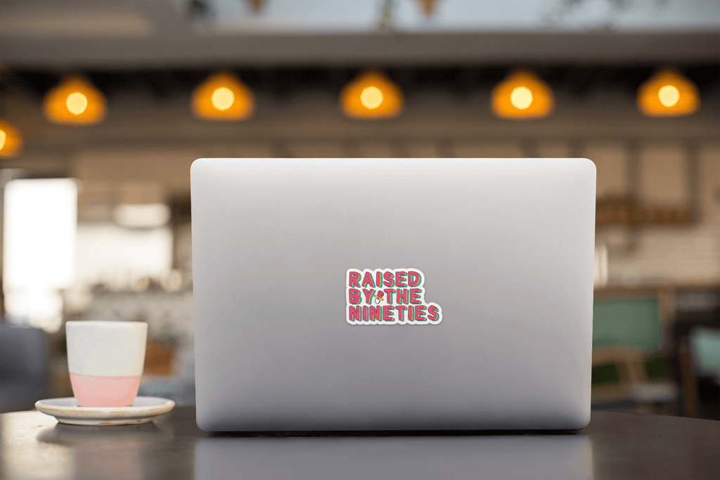 Raised By the Nineties Millenial Birthday Gift Vinyl Sticker by Five Dot Post