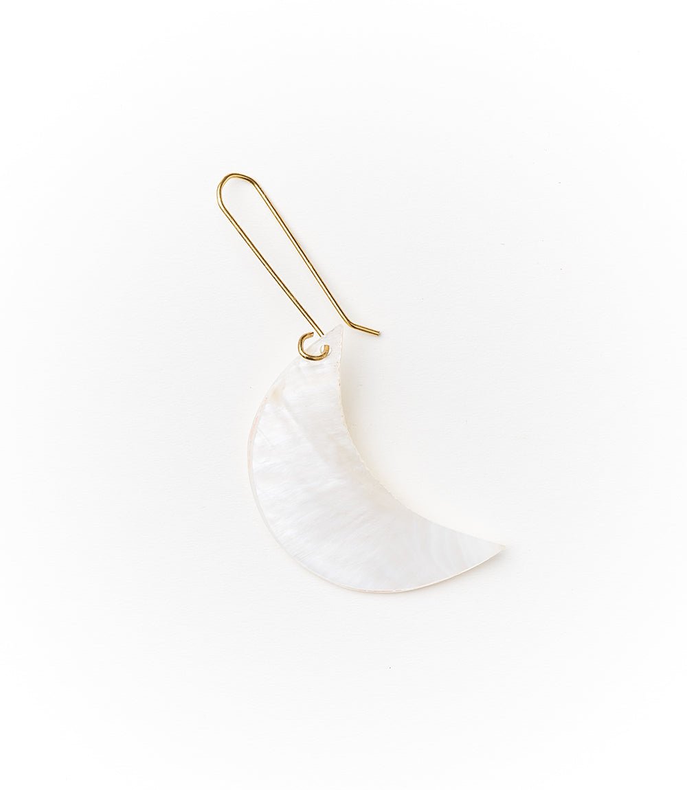 Rajani Crescent Moon Drop Earrings - Mother of Pearl HME stock line La Vie Bien Rajani Crescent Moon Drop Earrings - Mother of Pearl