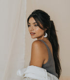 Rajani Crescent Moon Drop Earrings - Mother of Pearl HME stock line La Vie Bien Rajani Crescent Moon Drop Earrings - Mother of Pearl