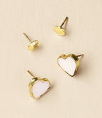 Rajani Heart Mother of Pearl Earring Set - Set of 2 HME stock line La Vie Bien Rajani Heart Mother of Pearl Earring Set - Set of 2