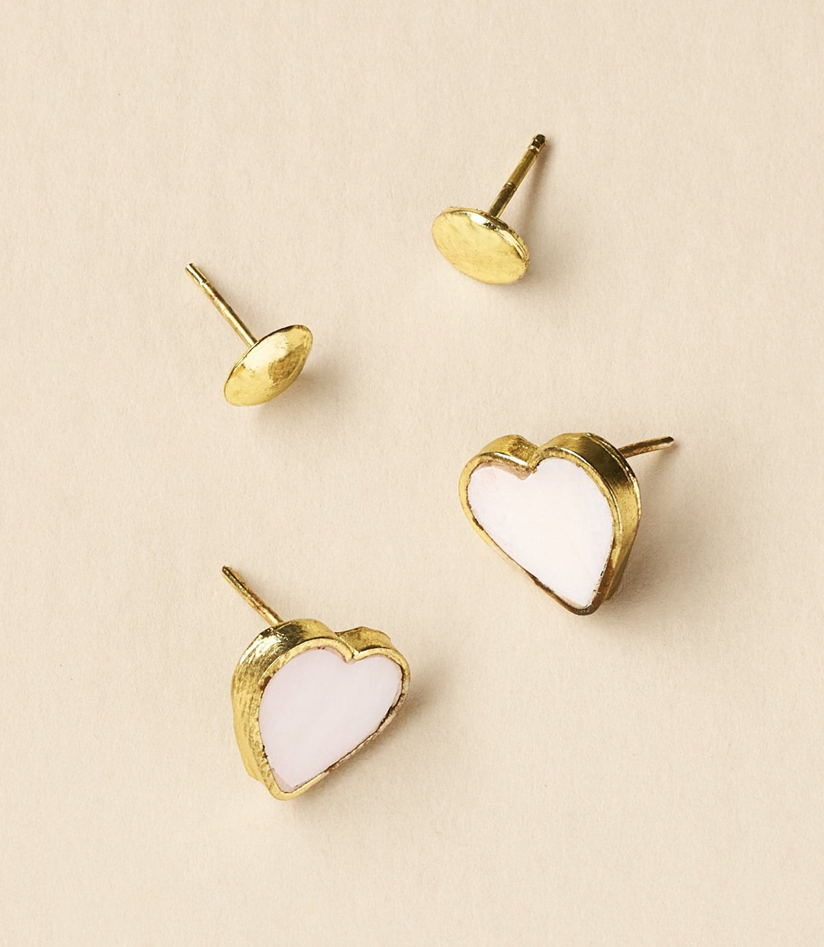 Rajani Heart Mother of Pearl Earring Set - Set of 2 HME stock line La Vie Bien Rajani Heart Mother of Pearl Earring Set - Set of 2
