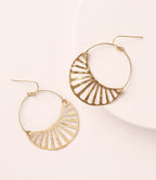 Rajani Hoop Earrings - Crescent Disc HME stock line La Vie Bien Rajani Hoop Earrings - Crescent Disc