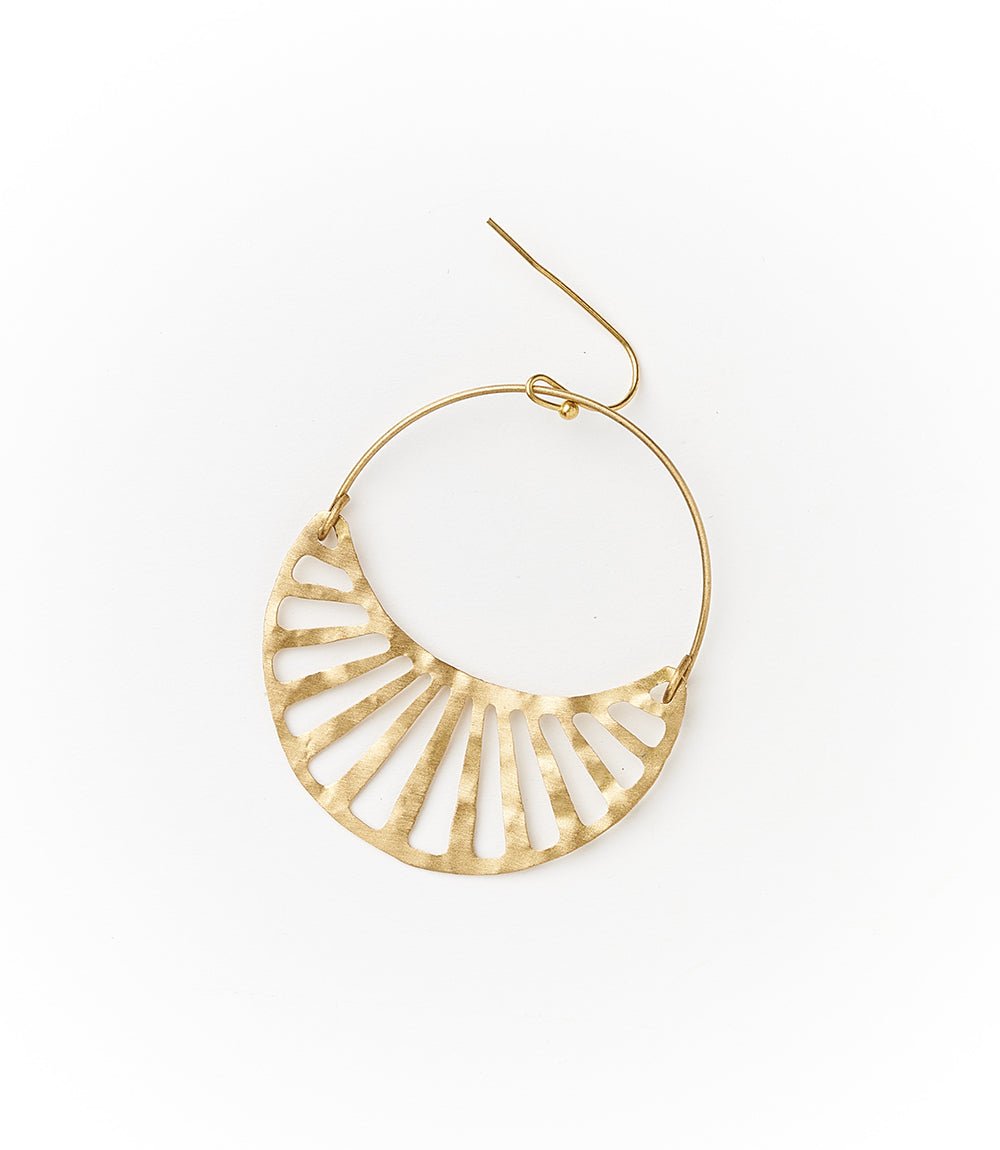 Rajani Hoop Earrings - Crescent Disc HME stock line La Vie Bien Rajani Hoop Earrings - Crescent Disc