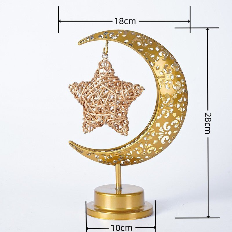Ramadan Iron Star & Crescent Lamp Festive Candle Holder Decor (MAC399) La Vie Bien Ramadan Iron Star & Crescent Lamp Festive Candle Holder Decor (MAC399)