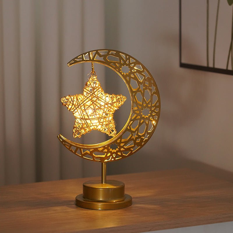 Ramadan Iron Star & Crescent Lamp Festive Candle Holder Decor (MAC399) La Vie Bien Ramadan Iron Star & Crescent Lamp Festive Candle Holder Decor (MAC399)