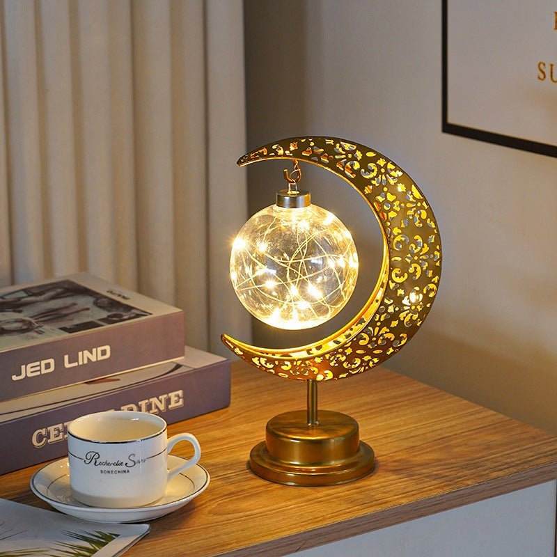 Ramadan Iron Star & Crescent Lamp Festive Candle Holder Decor (MAC399) La Vie Bien Ramadan Iron Star & Crescent Lamp Festive Candle Holder Decor (MAC399)