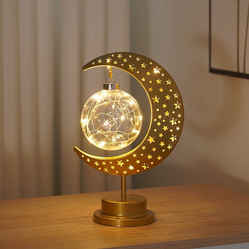 Ramadan Iron Star & Crescent Lamp Festive Candle Holder Decor (MAC399) La Vie Bien Ramadan Iron Star & Crescent Lamp Festive Candle Holder Decor (MAC399)