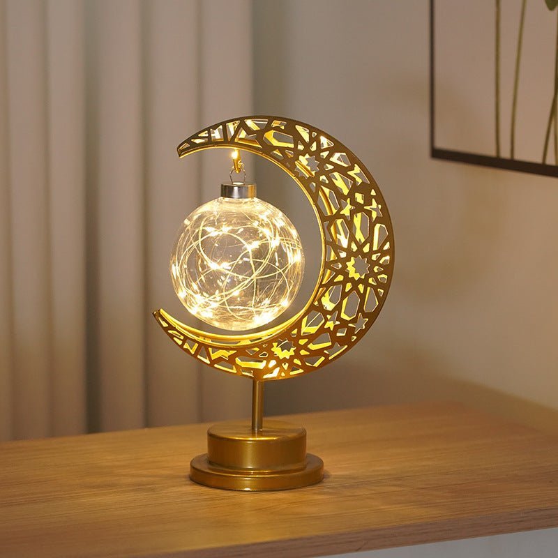Ramadan Iron Star & Crescent Lamp Festive Candle Holder Decor (MAC399) La Vie Bien Ramadan Iron Star & Crescent Lamp Festive Candle Holder Decor (MAC399)