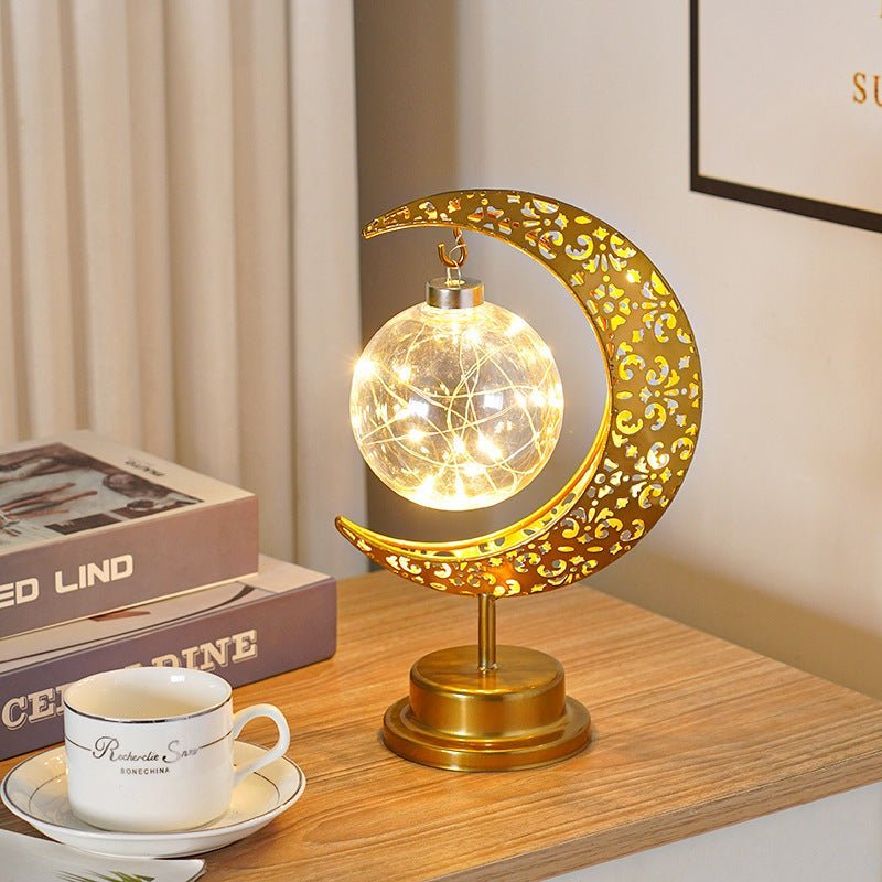 Ramadan Iron Star & Crescent Lamp Festive Candle Holder Decor (MAC399) La Vie Bien Ramadan Iron Star & Crescent Lamp Festive Candle Holder Decor (MAC399)