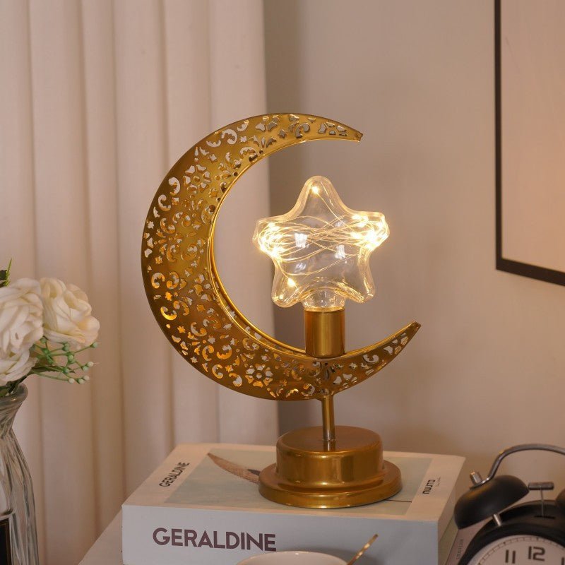 Ramadan Iron Star & Crescent Lamp Festive Candle Holder Decor (MAC399) La Vie Bien Ramadan Iron Star & Crescent Lamp Festive Candle Holder Decor (MAC399)