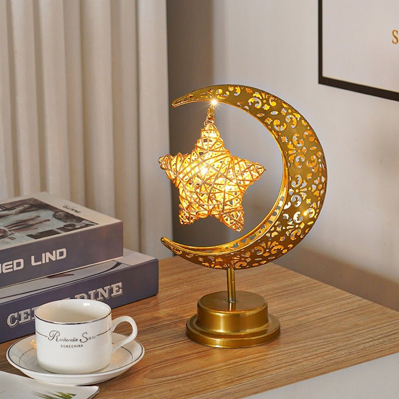 Ramadan Iron Star & Crescent Lamp Festive Candle Holder Decor (MAC399) La Vie Bien Ramadan Iron Star & Crescent Lamp Festive Candle Holder Decor (MAC399)