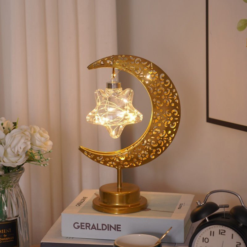 Ramadan Iron Star & Crescent Lamp Festive Candle Holder Decor (MAC399) La Vie Bien Ramadan Iron Star & Crescent Lamp Festive Candle Holder Decor (MAC399)