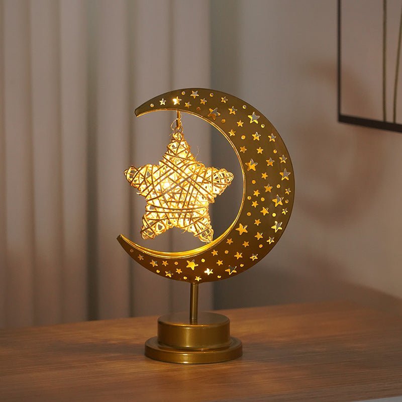 Ramadan Iron Star & Crescent Lamp Festive Candle Holder Decor (MAC399) La Vie Bien Ramadan Iron Star & Crescent Lamp Festive Candle Holder Decor (MAC399)