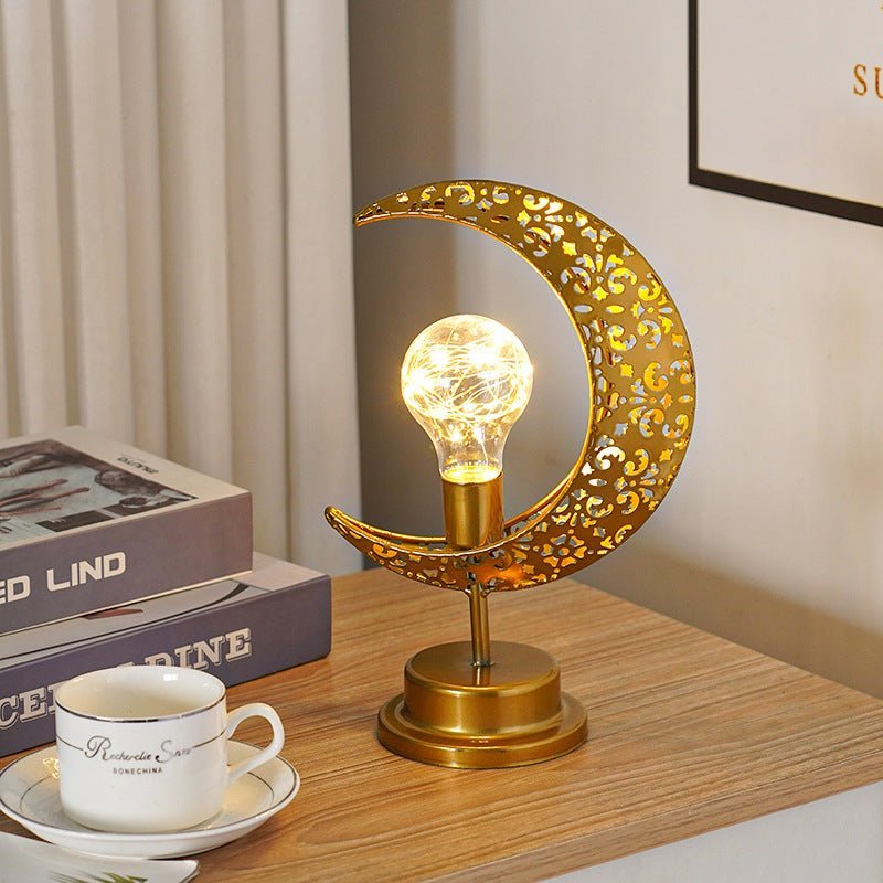 Ramadan Iron Star & Crescent Lamp Festive Candle Holder Decor (MAC399) La Vie Bien Ramadan Iron Star & Crescent Lamp Festive Candle Holder Decor (MAC399)