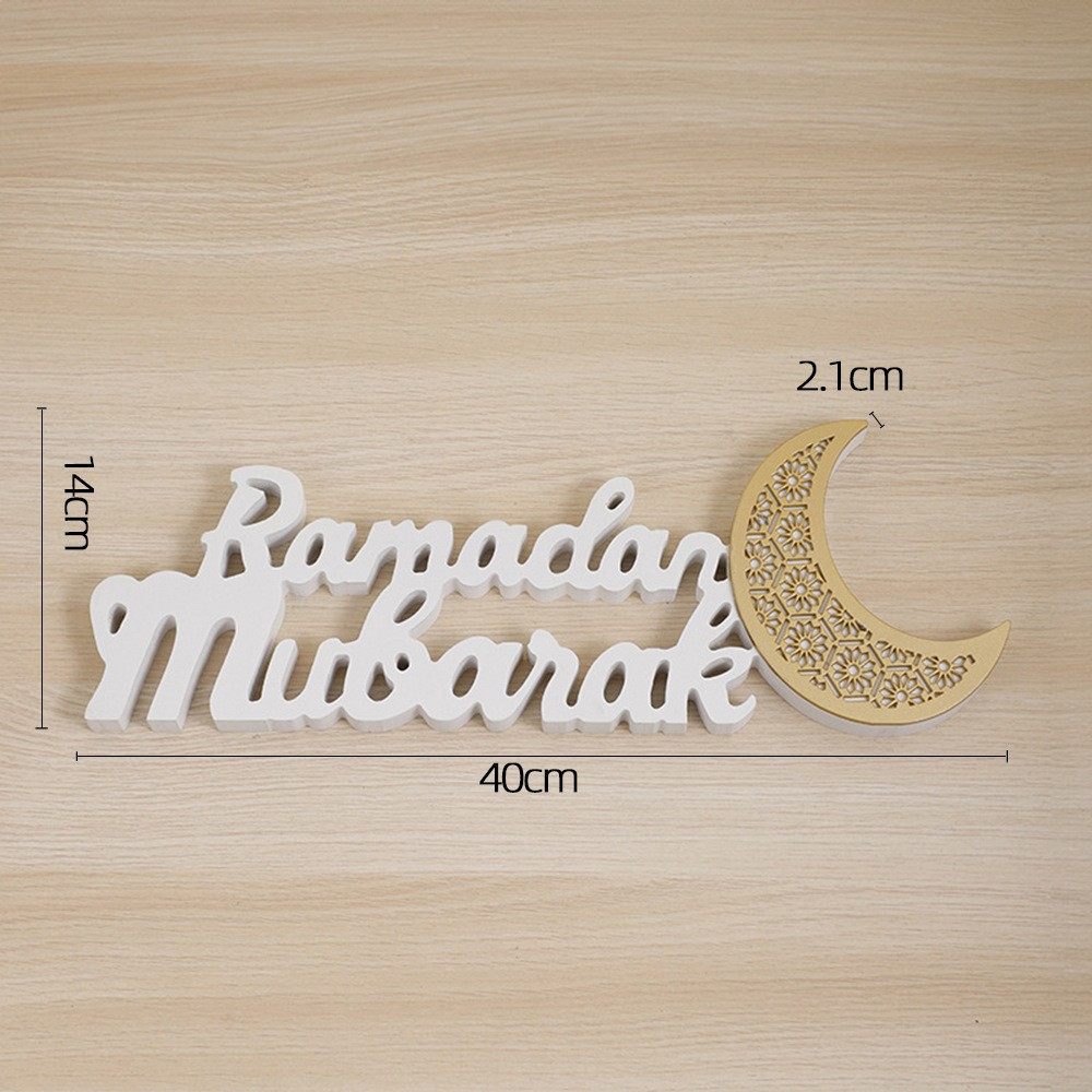 Ramadan Mubarak LED Moon Decor Crescent Craft Ornament (MAC393) La Vie Bien Ramadan Mubarak LED Moon Decor Crescent Craft Ornament (MAC393)