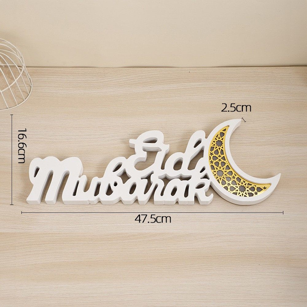 Ramadan Mubarak LED Moon Decor Crescent Craft Ornament (MAC393) La Vie Bien Ramadan Mubarak LED Moon Decor Crescent Craft Ornament (MAC393)