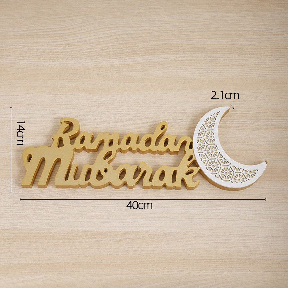 Ramadan Mubarak LED Moon Decor Crescent Craft Ornament (MAC393) La Vie Bien Ramadan Mubarak LED Moon Decor Crescent Craft Ornament (MAC393)