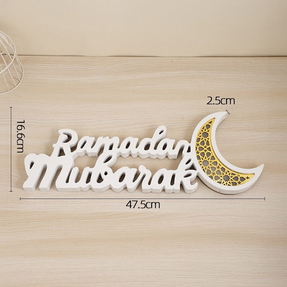 Ramadan Mubarak LED Moon Decor Crescent Craft Ornament (MAC393) La Vie Bien Ramadan Mubarak LED Moon Decor Crescent Craft Ornament (MAC393)