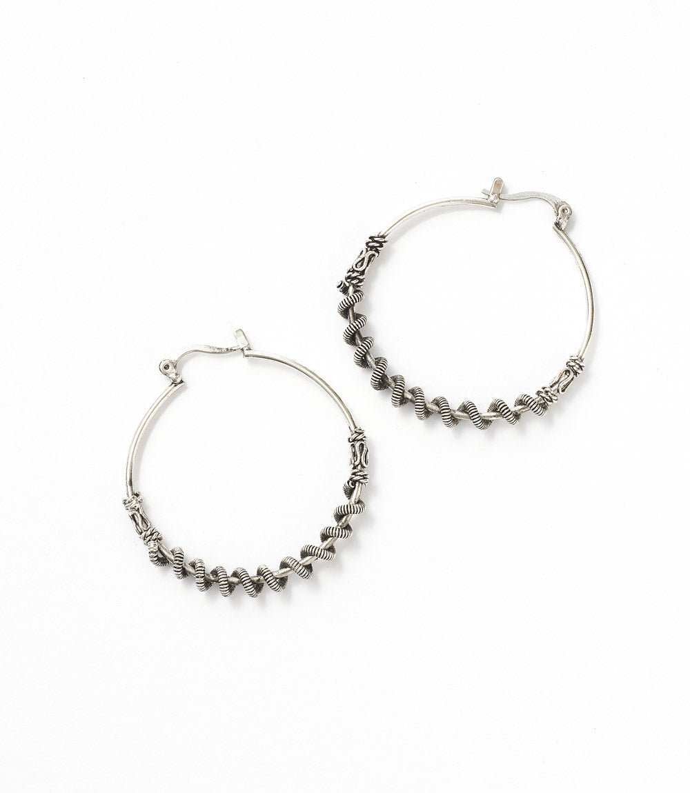 Rani Hoop Earrings - Silver Tone HME stock line La Vie Bien Rani Hoop Earrings - Silver Tone