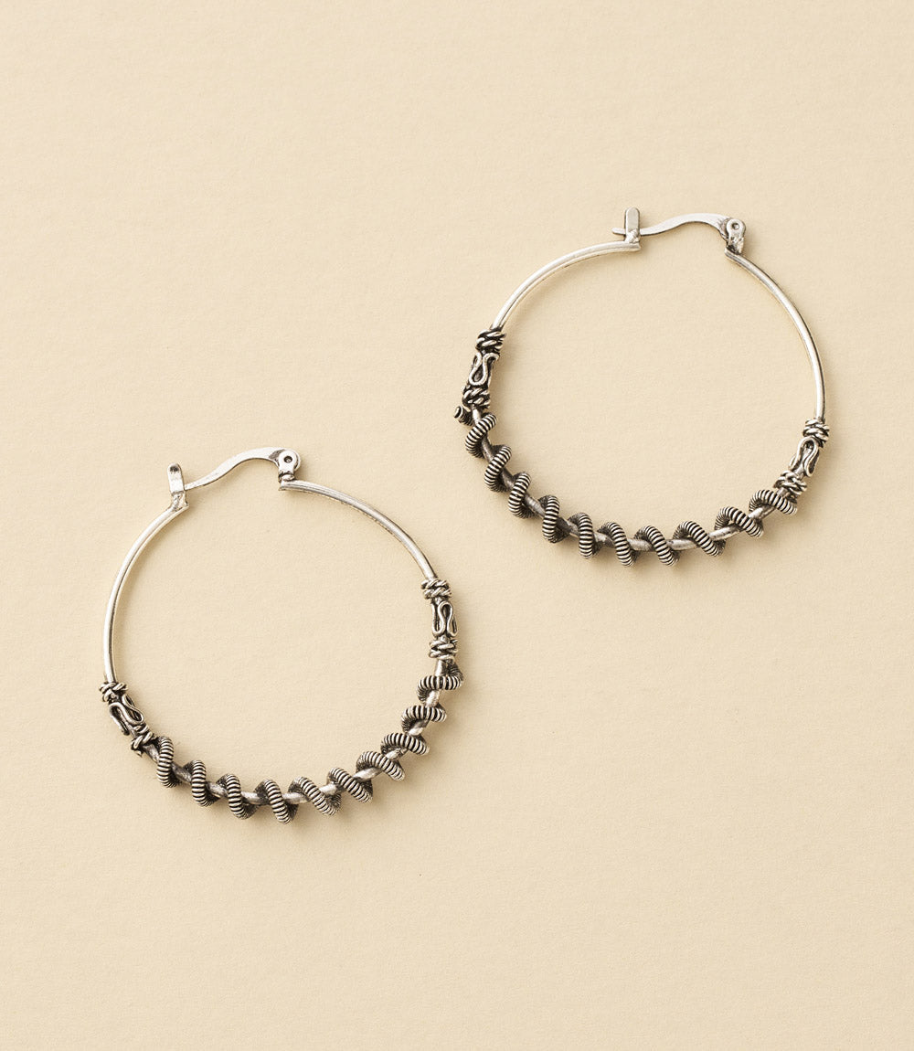 Rani Hoop Earrings - Silver Tone HME stock line La Vie Bien Rani Hoop Earrings - Silver Tone