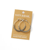 Rani Hoop Earrings - Silver Tone HME stock line La Vie Bien Rani Hoop Earrings - Silver Tone