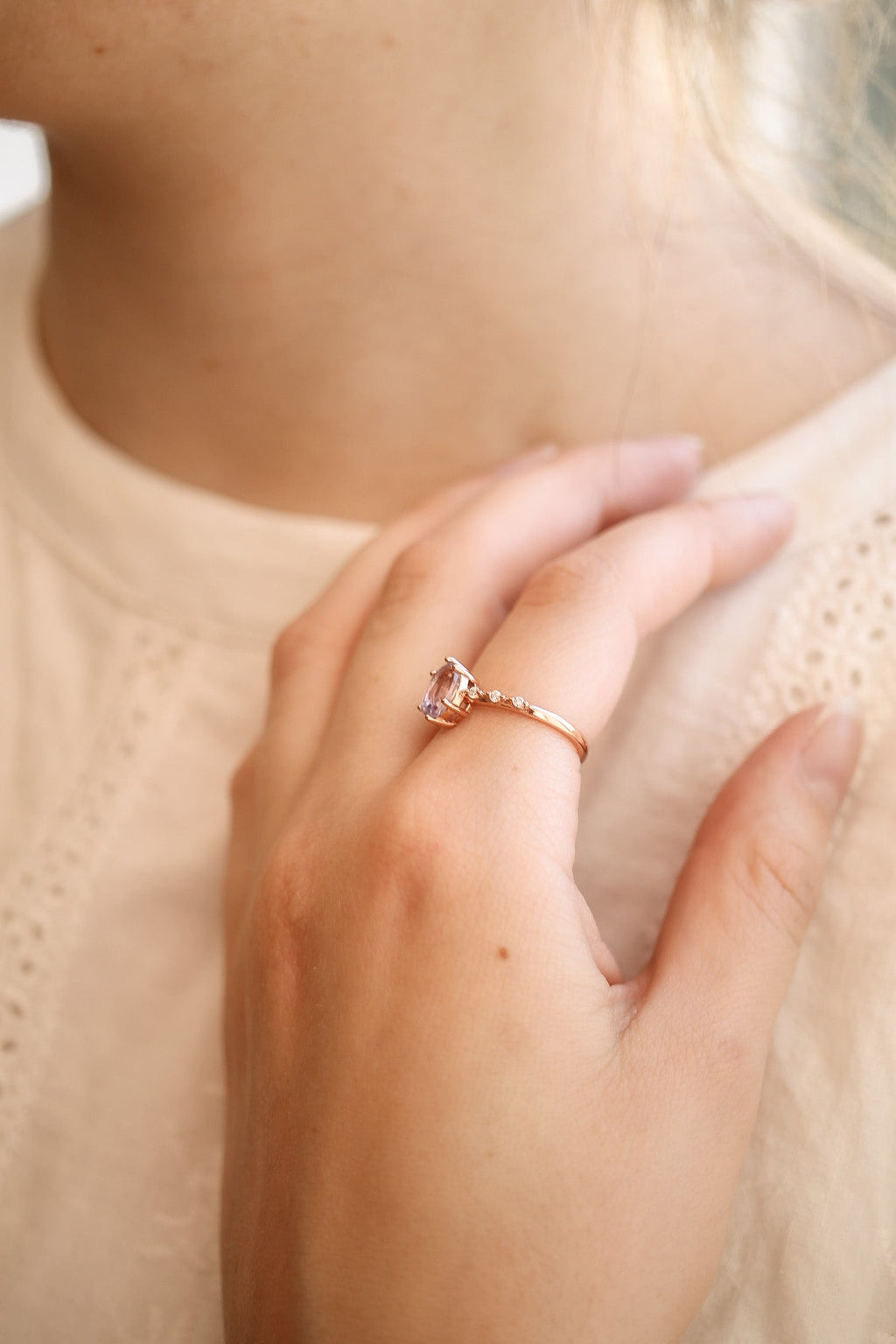 Rapunzel Ring in Lavender Quartz by Rose & Clay