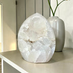 Rare White Quartz Crystal With Calcite & Agate Rocks & Geodes La Vie Bien Rare White Quartz Crystal With Calcite & Agate