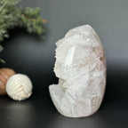 Rare White Quartz Crystal With Calcite & Agate Rocks & Geodes La Vie Bien Rare White Quartz Crystal With Calcite & Agate