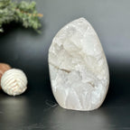 Rare White Quartz Crystal With Calcite & Agate Rocks & Geodes La Vie Bien Rare White Quartz Crystal With Calcite & Agate