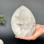 Rare White Quartz Crystal With Calcite & Agate Rocks & Geodes La Vie Bien Rare White Quartz Crystal With Calcite & Agate