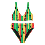 Rasta Reggae High Waisted Bikini All - Over Print Recycled High - Waisted Bikini La Vie Bien Rasta Reggae High Waisted Bikini