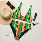 Rasta Reggae High Waisted Bikini All - Over Print Recycled High - Waisted Bikini La Vie Bien Rasta Reggae High Waisted Bikini