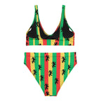 Rasta Reggae High Waisted Bikini All - Over Print Recycled High - Waisted Bikini La Vie Bien Rasta Reggae High Waisted Bikini