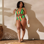 Rasta Reggae High Waisted Bikini All - Over Print Recycled High - Waisted Bikini La Vie Bien Rasta Reggae High Waisted Bikini