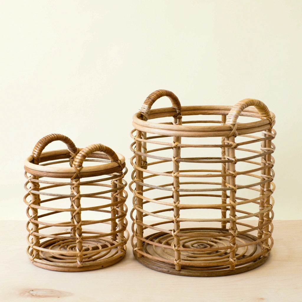 Rattan Cylinder Basket - Storage Baskets, set of 2 | LIKHÂ by LIKHÂ