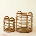 Rattan Cylinder Basket - Storage Baskets, set of 2 | LIKHÂ by LIKHÂ